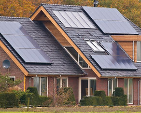 Commercial solar systems installed on a business rooftop